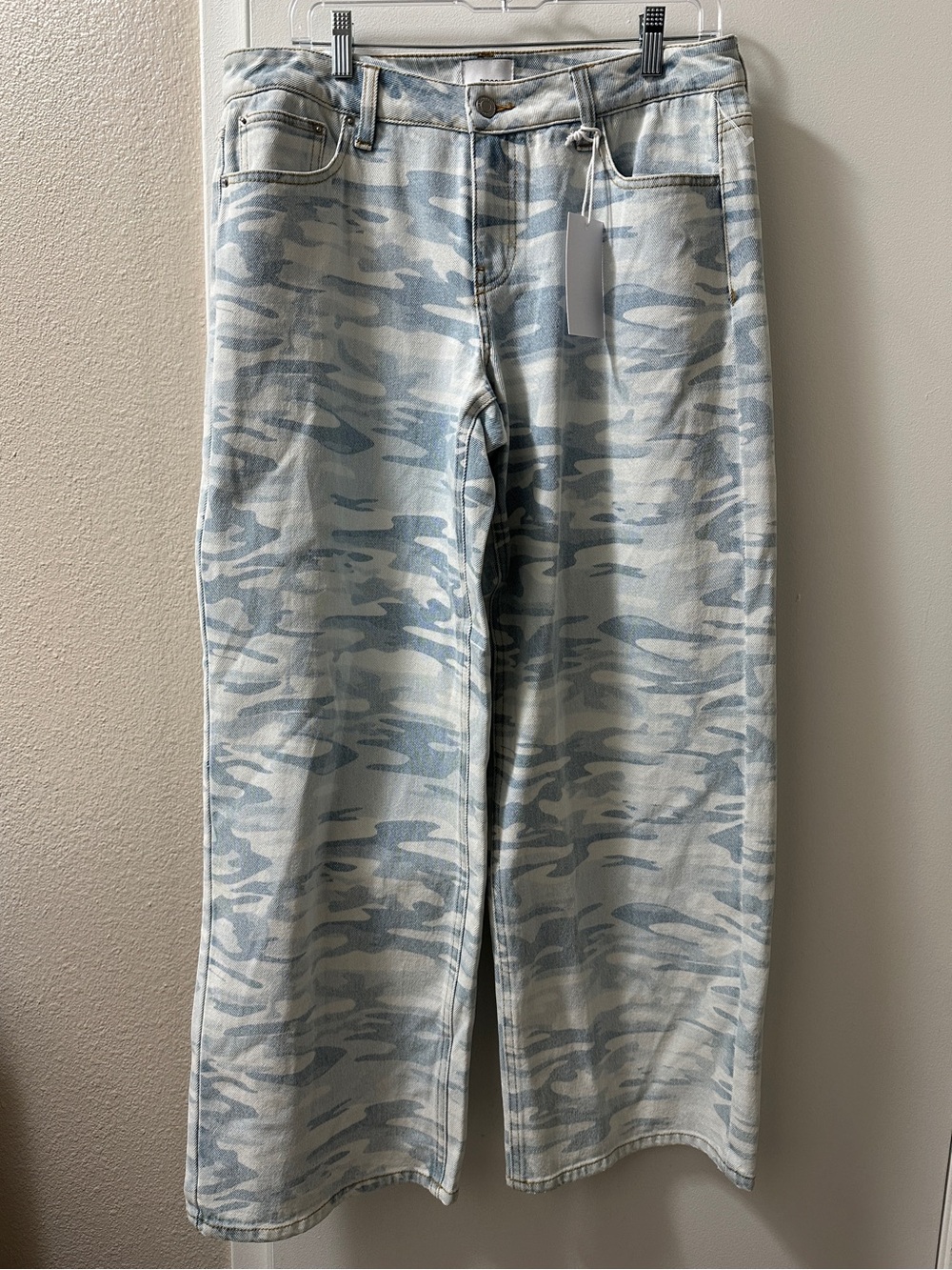 No Boundaries Light Blue Camouflage Wide Leg Jeans